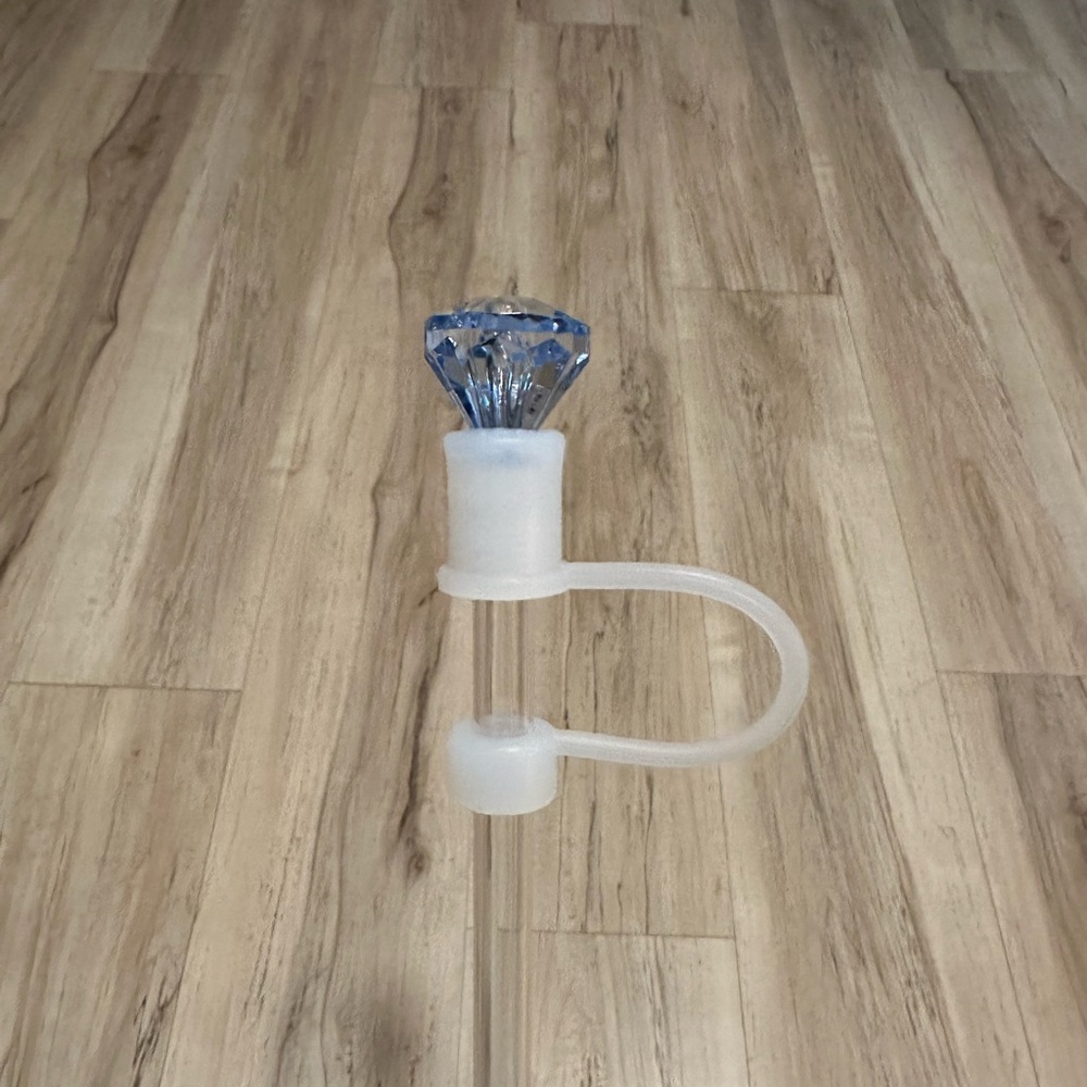 Crystal Blue Diamond Straw Topper